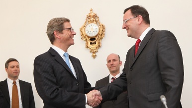 Prime Minister Petr Nečas received German Minister of Foreign Affairs Guido Westerwelle.