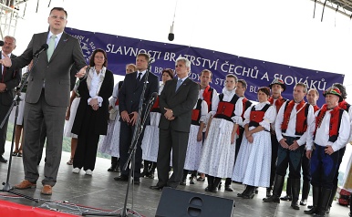 Český premiér Petr Nečas a slovensky premiér Robert Fico, 29. července 2012