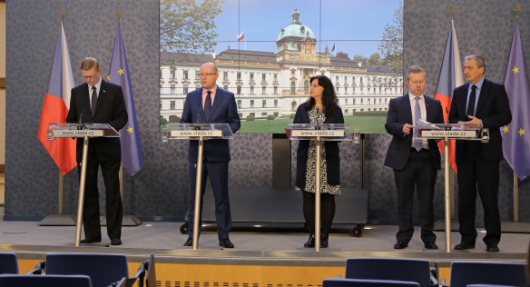Tisková konference po jednání vlády, 22. března 2017.