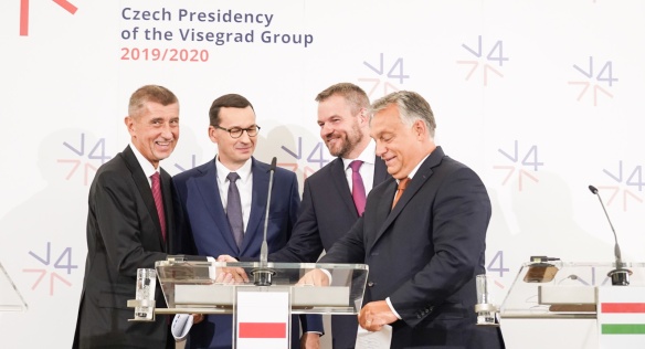 Tisková konference premiérů V4 na závěr summitu s V4 s partnery z regionu západního Balkánu, 12. září 2019.