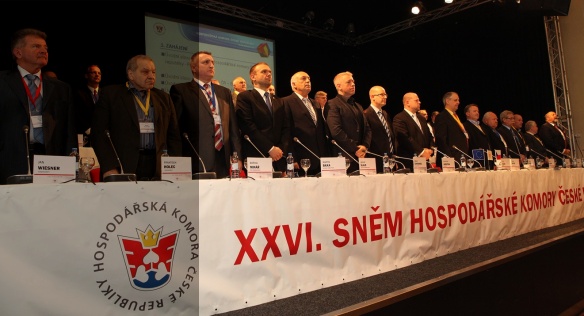 Premiér Bohuslav Sobotka se ve čtvrtek 22. května 2014 zúčastnil zasedání sněmu Hospodářské komory.