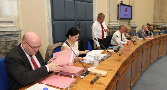 Před jednáním vlády, 21. července 2014.
