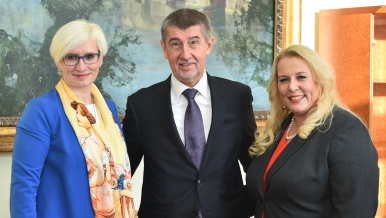Prime Minister Andrej Babiš introduced Klára Dostálová in the office of minister for regional development, 18 December 2017.