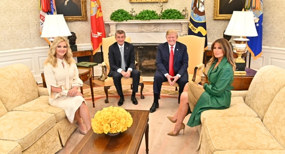 Prime Minister Babiš and his wife Monika with the American presidential couple, 7 March 2019.