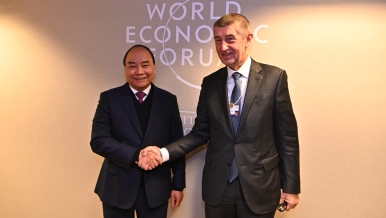 Andrej Babiš s vietnamským premiérem, 25. ledna 2019.