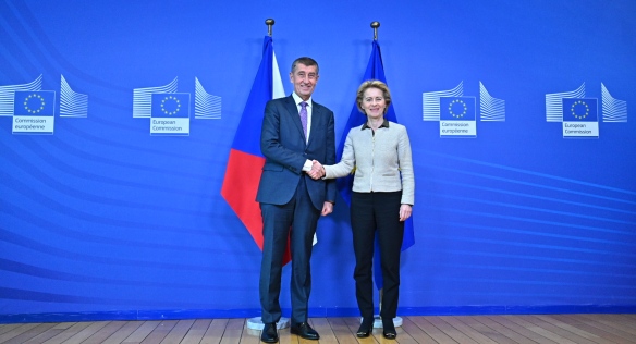 Premiér Babiš v Bruselu jednal o evropském rozpočtu s Ursulou von der Leyenovou a Charlesem Michelem, 6. února 2020.