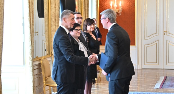 Andrej Babiš introduced three new members of the Government to their Ministries and gave them a number of tasks, 30 April 2019.
