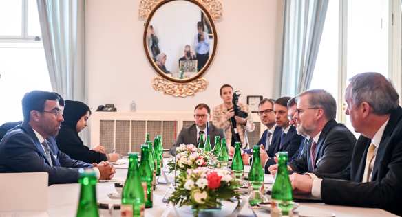 Premiér Fiala se setkal se zástupci Spojených arabských emirátů, 24. května 2023.