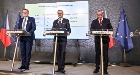Tisková konference po jednání vlády, 27. září 2023.