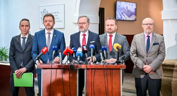 Tisková konference po jednání vlády, 1. března 2023.