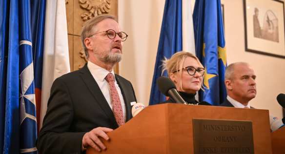 Tisková konference po jednání s vedením Vojenského zpravodajství, 5. ledna 2023.