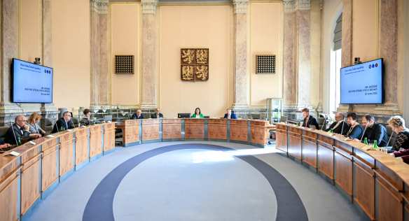 Rada vlády pro výzkum, vývoj a inovace se sešla k jednání ve Strakově akademii, 28. dubna 2023.