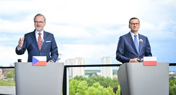 Tisková konference po jednání vlád České republiky a Polska, 20. července 2022.