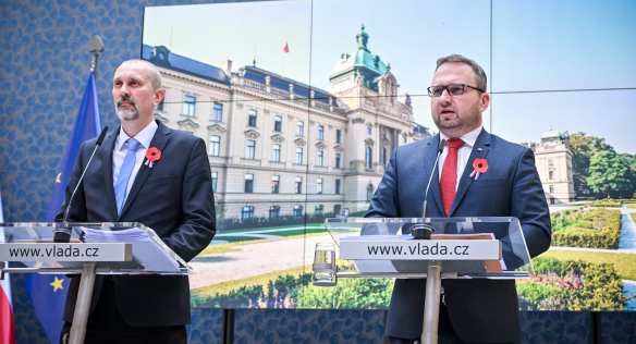 Tisková konference po jednání vlády, 8. listopadu 2023.