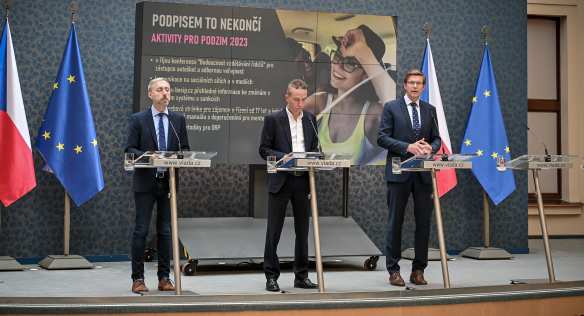 Tisková konference po jednání vlády, 30. srpna 2023.