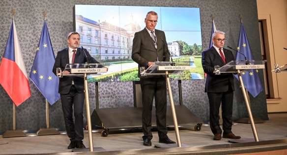 Tisková konference po konci jednání tripartity, 25. září 2023.