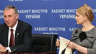 Premiér Mirek Topolánek s ukrajinskou premiérkou Julií Tymošenko
