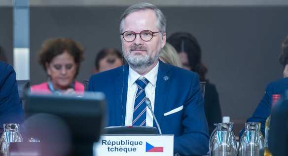 Premiér Petr Fiala se zúčastnil konference k odolnosti Ukrajiny, 13. prosince 2022.