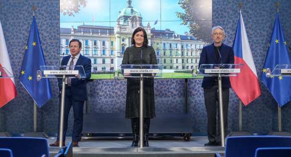 Tisková konference k problematice zavedení průmyslových doktorátů, 6. února 2023.