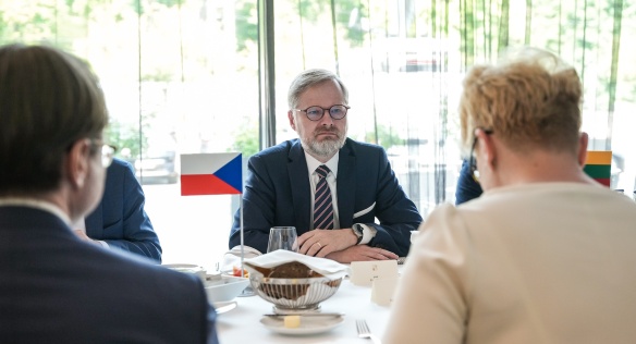 Předseda vlády Petr Fiala se v Brně setkal s litevskou premiérkou Ingridou Šimonytė, 30. května 2023.