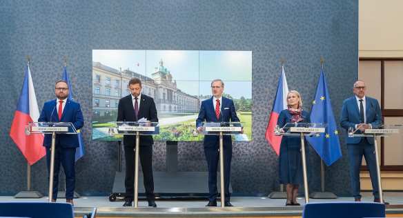 Tisková konference po jednání vlády, 4. října 2023.