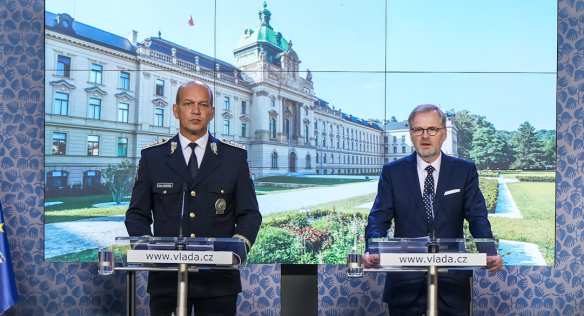 Tisková konference po jednání Bezpečnostní rady státu, 19. října 2023.