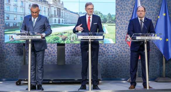 Tisková konference po jednání vlády, 1. listopadu 2023.