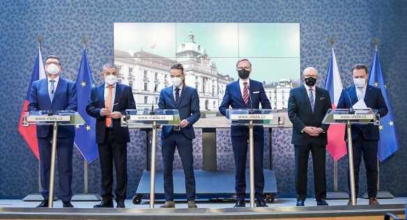 Tisková konference po jednání vlády, 9. února 2022.
