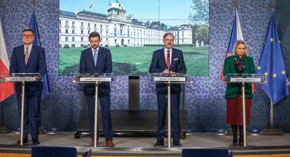 Tisková konference po jednání vlády, 6. dubna 2022.