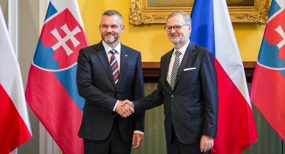 Premiér Fiala jednal se slovenským prezidentem Pellegrinim o spolupráci v obraně a energetice