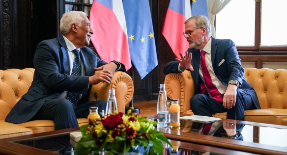 Premiér Petr Fiala a zvolený předseda Evropské rady António Costa jednali v Kramářově vile, 21. listopadu 2024.