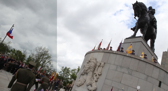 Pietní ceremonie k 69. výročí ukončení bojů 2. světové války v Evropě před Národním památníkem v Praze na Vítkově