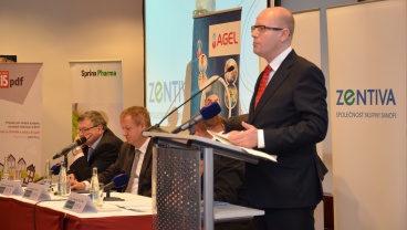 Předseda vlády Bohuslav Sobotka na odborné konferenci Zdravotnictví 2015, 27. listopadu 2014. 
