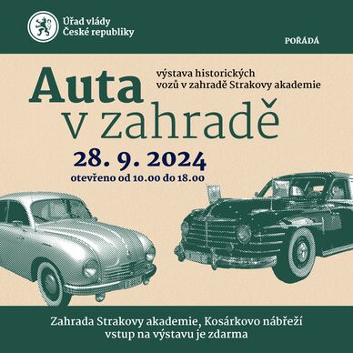 28. září 2024 se otevře výstava historických automobilů v zahradě Strakovy akademie. 