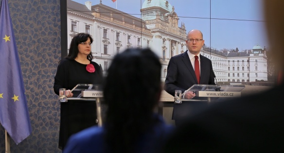 Tisková konference po jednání vlády, 8. března 2017.
