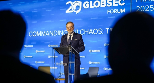 Prime Minister Petr Fiala speaks at the 20th GLOBSEC Security Conference, 12 June 2025.